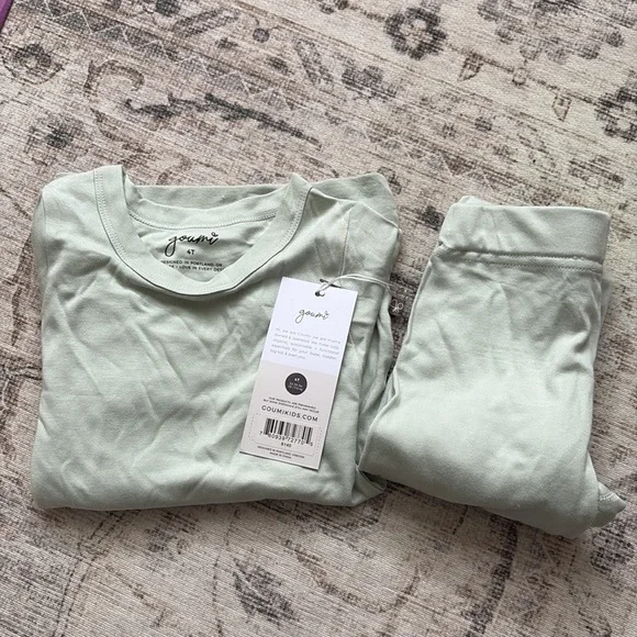 Goumi Bamboo Organic Cotton Jogger Set Succulent Light Green 4T - Picture 2 of 2